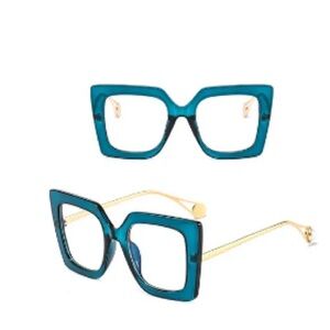 New Blue Square Frame Glasses